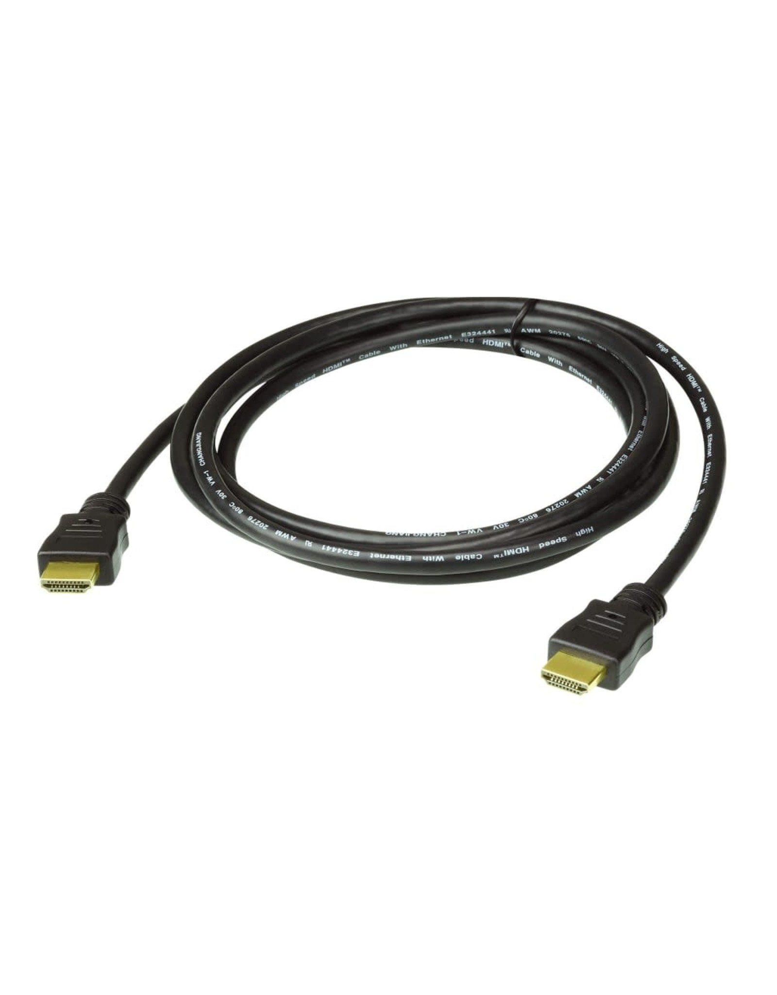 Aten Aten 2M HDMI Cable High Speed HDMI Cable with Ethernet. Support 4K UHD DCI, up to 4096 x 2160 @ 30Hz. Gold-plated connectors