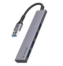 Bon.elk Bon.elk Long-Life USB-A to 4 Port USB 3.0 Slim Hub - Space Grey