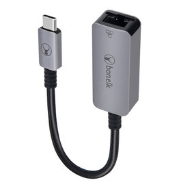 Bon.elk Bon.elk Long-Life USB-C to Gigabit Ethernet Adapter - 15cm - Space Grey