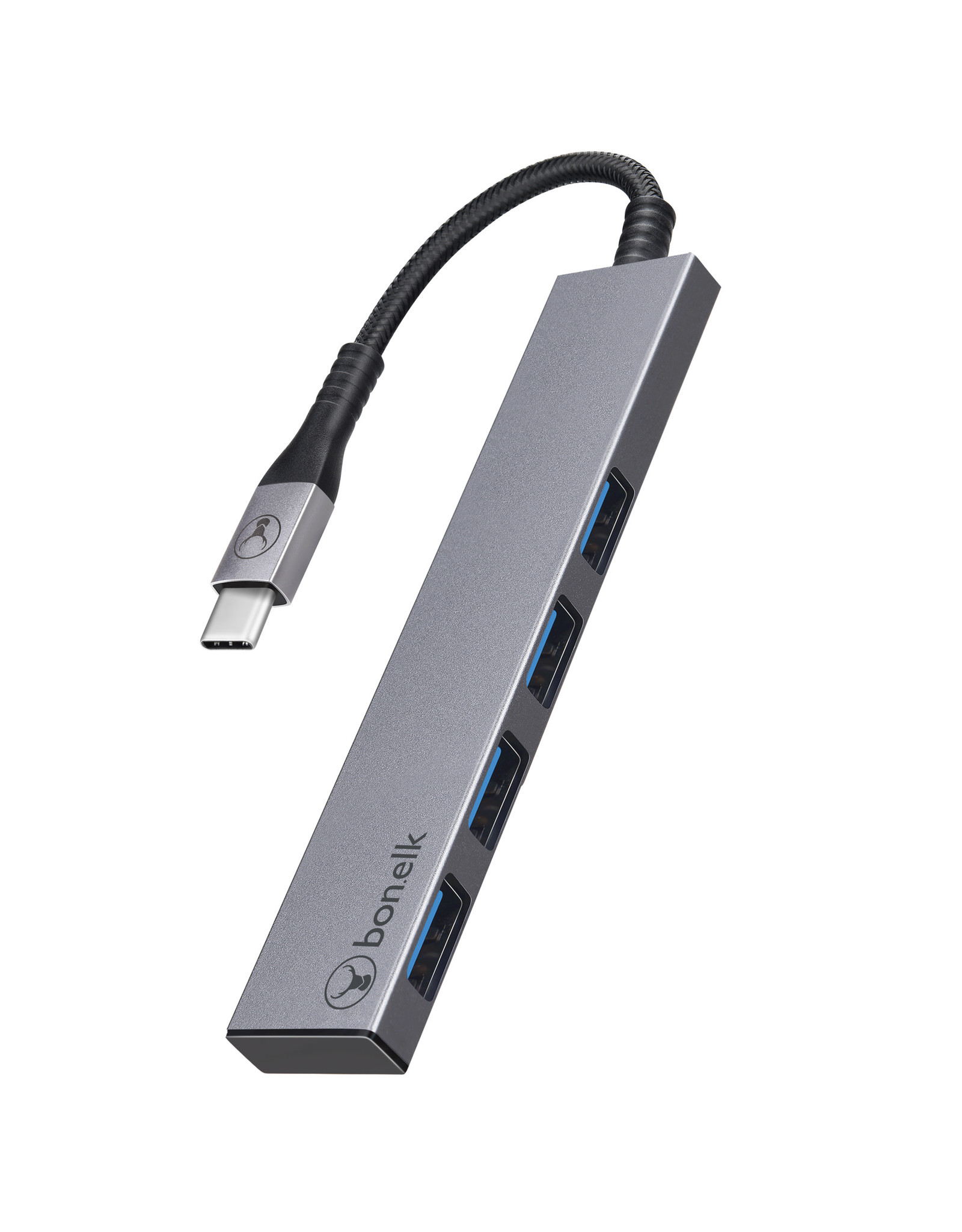 Bon.elk Bon.elk Long-Life USB-C to 4 Port USB 3.0 Slim Hub - Space Grey