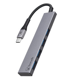 Bon.elk Bon.elk Long-Life USB-C to 4 Port USB 3.0 Slim Hub - Space Grey