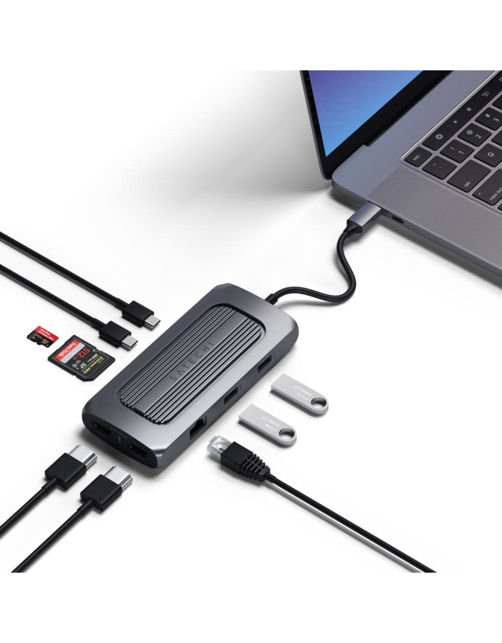Satechi Satechi USB-C Multiport MX Adapter with dual 4K HDMI - Space Grey