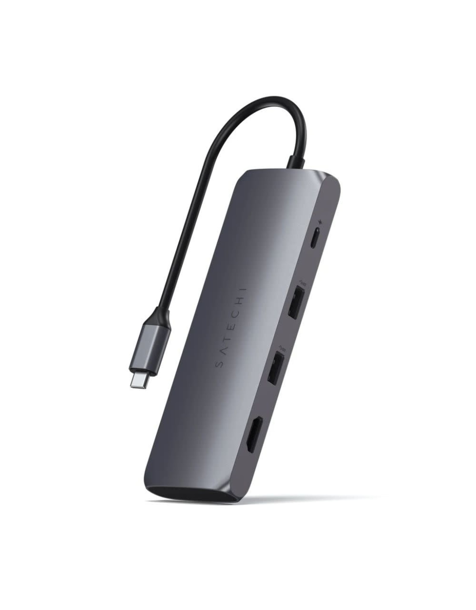 Satechi Satechi USB-C Hybrid Multiport Adapter with SSD Enclosure - Space Grey - fits SATA M.2 SSD (not included)