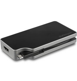 Startech StarTech USB-C Video Adapter - 4K 60Hz UHD Portable 5-in-1 USB Type C to HDMI 2.0, Mini DisplayPort, VGA or DVI (1080p) - 95W PD Passthrough - Cable Management - Aluminum