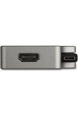 Startech StarTech USB-C Video Adapter - 4K 60Hz UHD Portable 5-in-1 USB Type C to HDMI 2.0, Mini DisplayPort, VGA or DVI (1080p) - 95W PD Passthrough - Cable Management - Aluminum