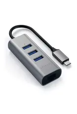 Satechi Satechi Type-C 2-in-1 USB 3.0 3-Port Hub & Ethernet Space Grey