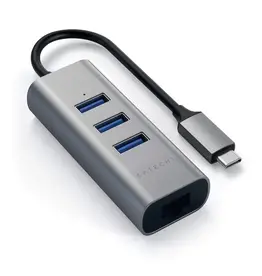 Satechi Satechi Type-C 2-in-1 USB 3.0 3-Port Hub & Ethernet Space Grey