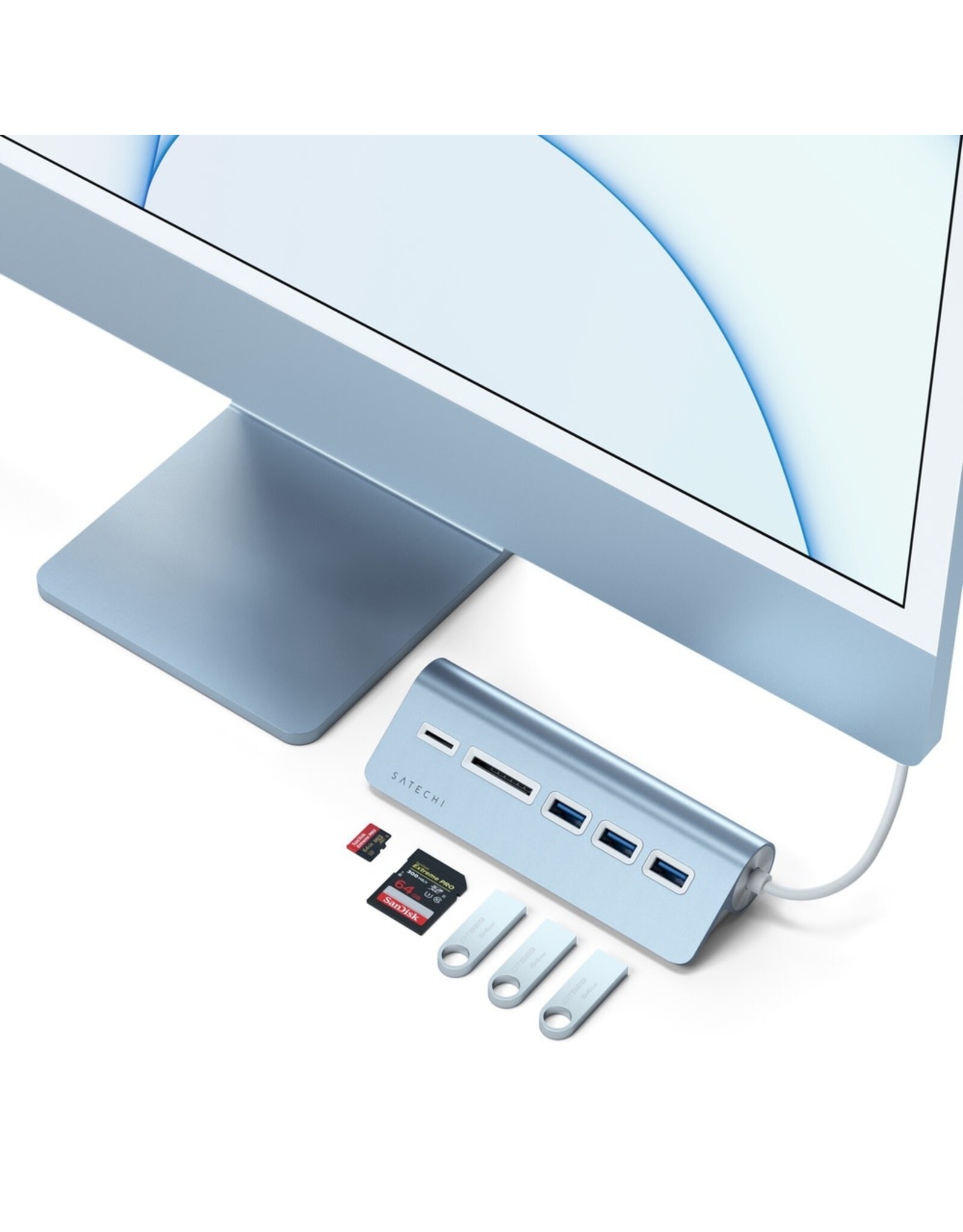 Satechi Satechi USB-C Aluminium USB Hub & Card Reader (Blue)