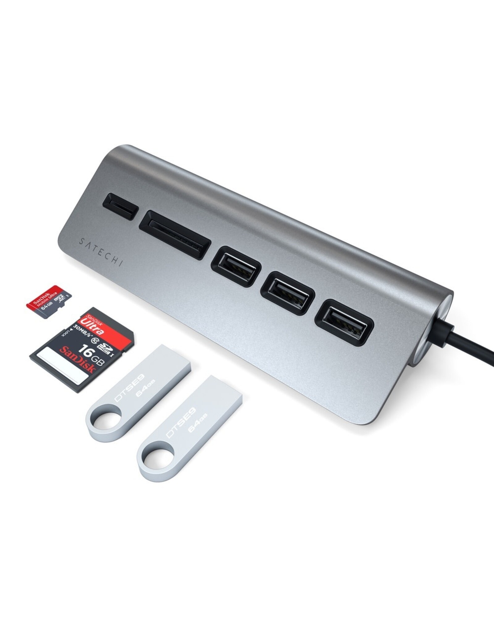 Satechi Satechi USB-C Aluminium USB Hub & Card Reader (Space Grey)