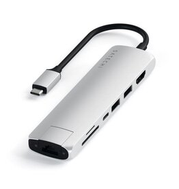 Satechi Satechi USB-C Slim Multiport with Ethernet Adapter Silver