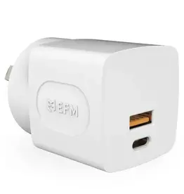 EFM EFM 30W Dual Port (USB-C + USB-A) Wall Charger - White