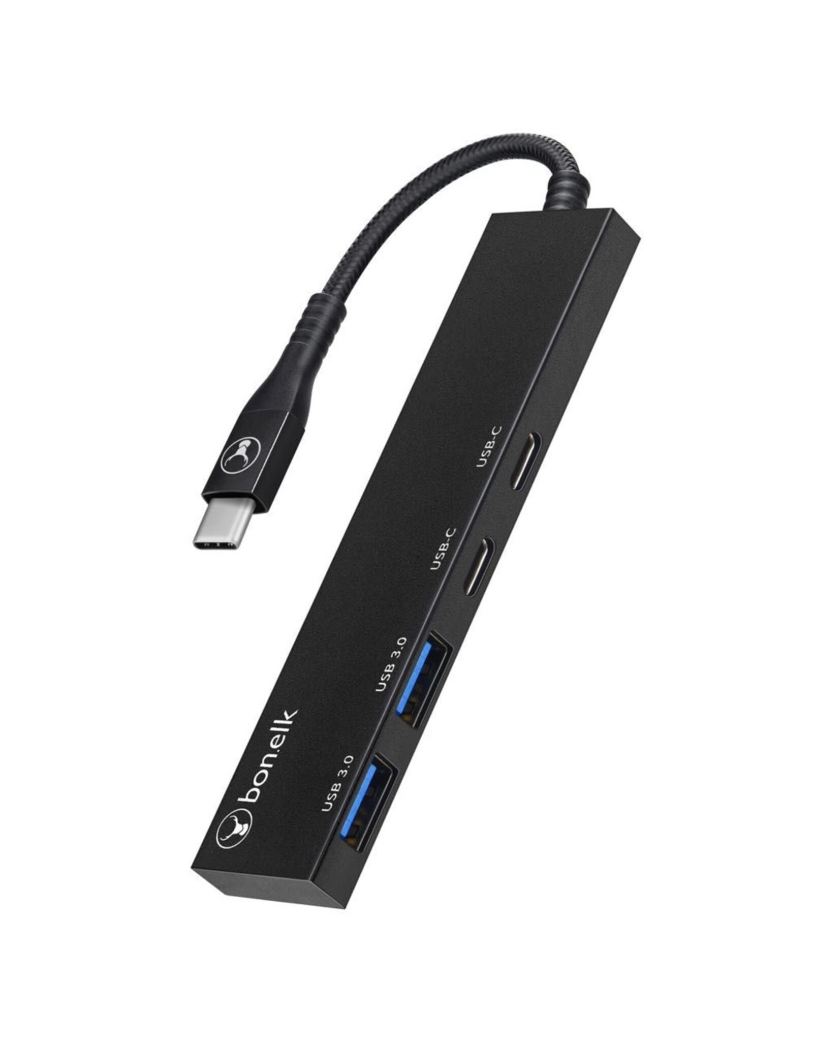 Bon.elk Bon.elk Long-Life USB-C 4 In 1 Multiport Slim Hub - Black