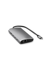 Satechi Satechi USB-C Multiport Adapter 8K With Ethernet V3 PD, 3 x USB 3.2 gen2 ports, 1 x USB3.2 Gen 1 port, SD Card Reader, Gigabit Ethernet - Space Grey