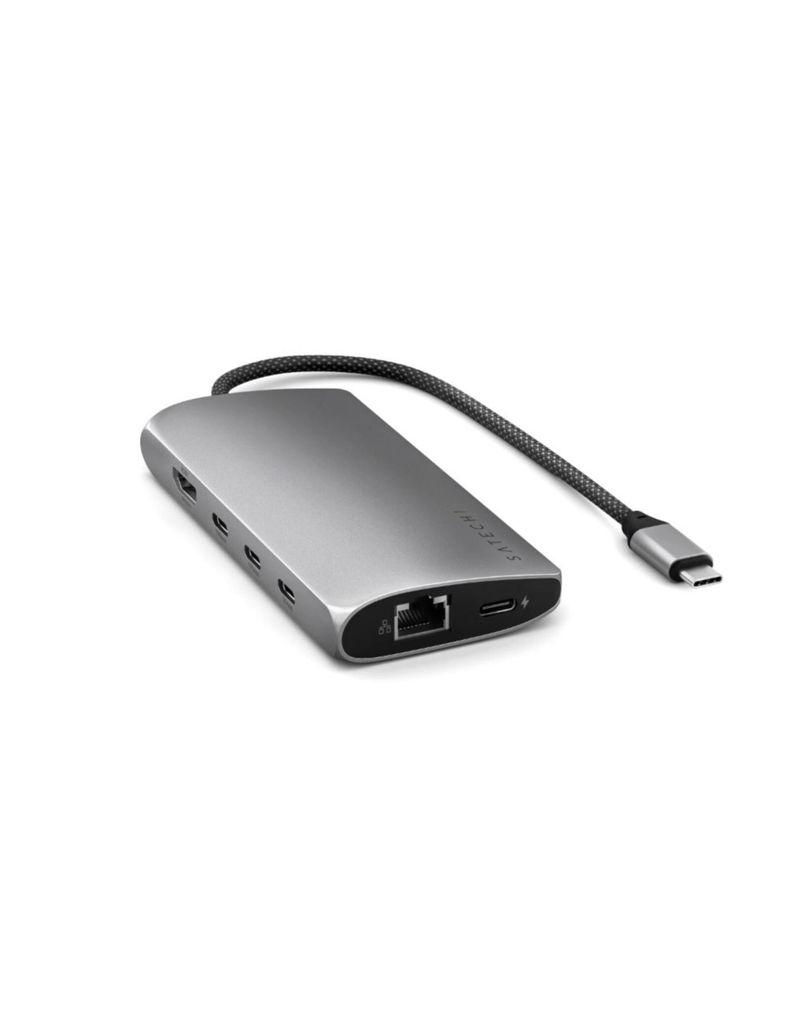 Satechi Satechi USB-C Multiport Adapter 8K With Ethernet V3 PD, 3 x USB 3.2 gen2 ports, 1 x USB3.2 Gen 1 port, SD Card Reader, Gigabit Ethernet - Space Grey