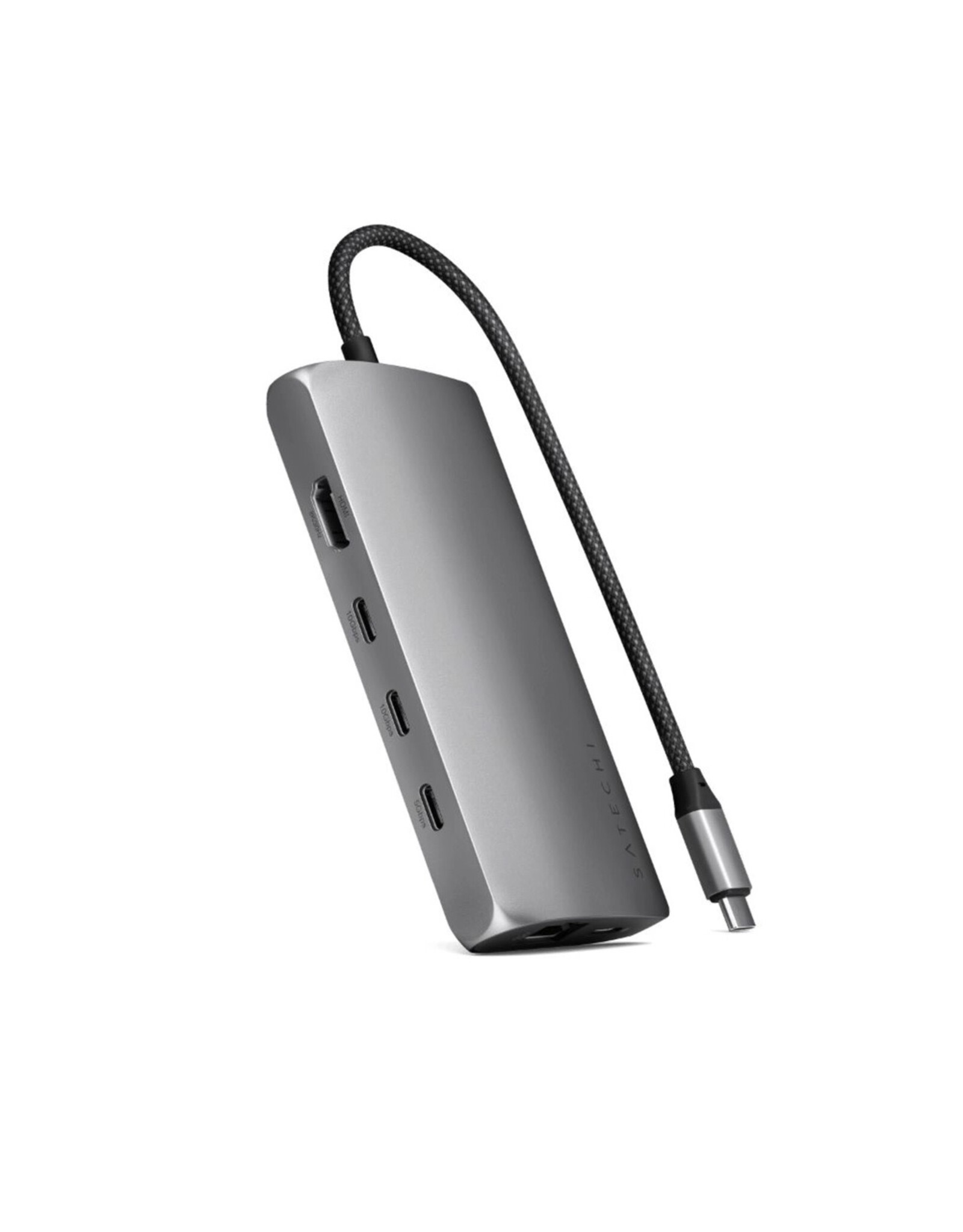 Satechi Satechi USB-C Multiport Adapter 8K With Ethernet V3 PD, 3 x USB 3.2 gen2 ports, 1 x USB3.2 Gen 1 port, SD Card Reader, Gigabit Ethernet - Space Grey