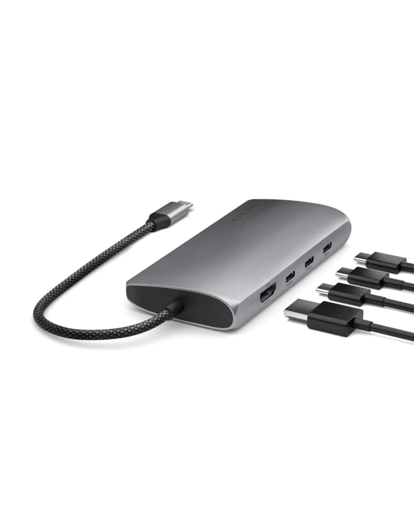 Satechi Satechi USB-C Multiport Adapter 8K With Ethernet V3 PD, 3 x USB 3.2 gen2 ports, 1 x USB3.2 Gen 1 port, SD Card Reader, Gigabit Ethernet - Space Grey
