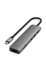 Satechi Satechi 7-In-1 USB-C Slim Multiport Adapter with Ethernet - Space Grey