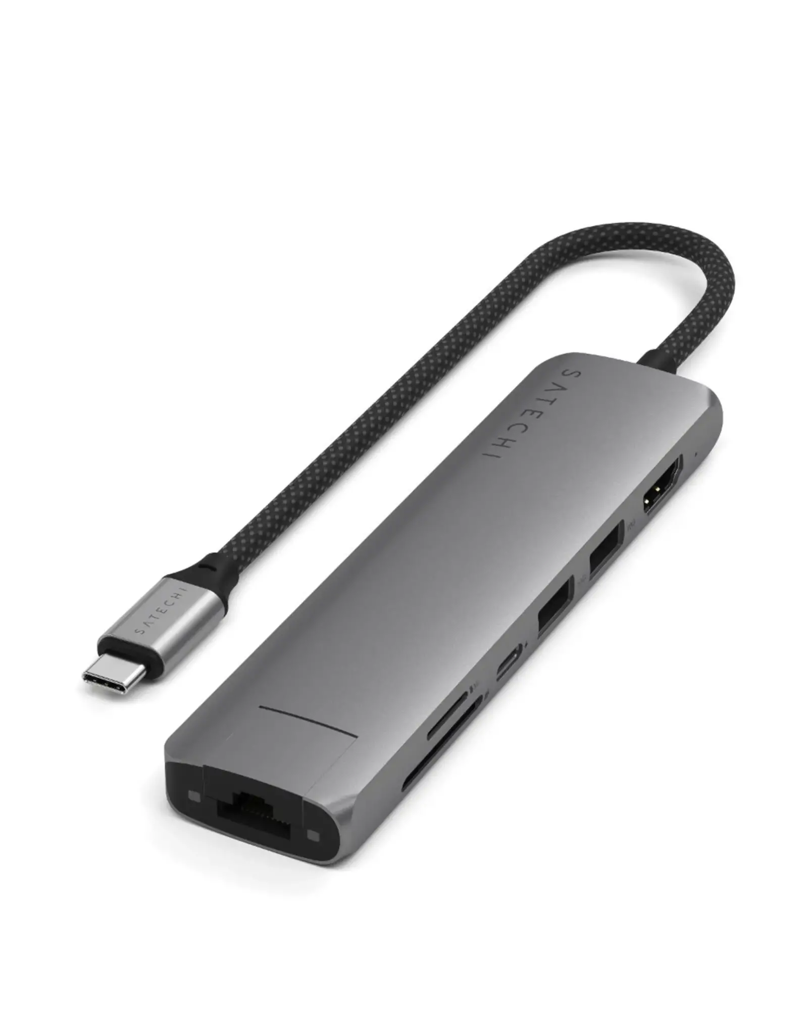 Satechi Satechi 7-In-1 USB-C Slim Multiport Adapter with Ethernet - Space Grey