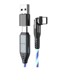 KeySmart KeySmart STATIK PowerPivot Pro Glowing LED USB-C/USB-A to USB-C - 2m