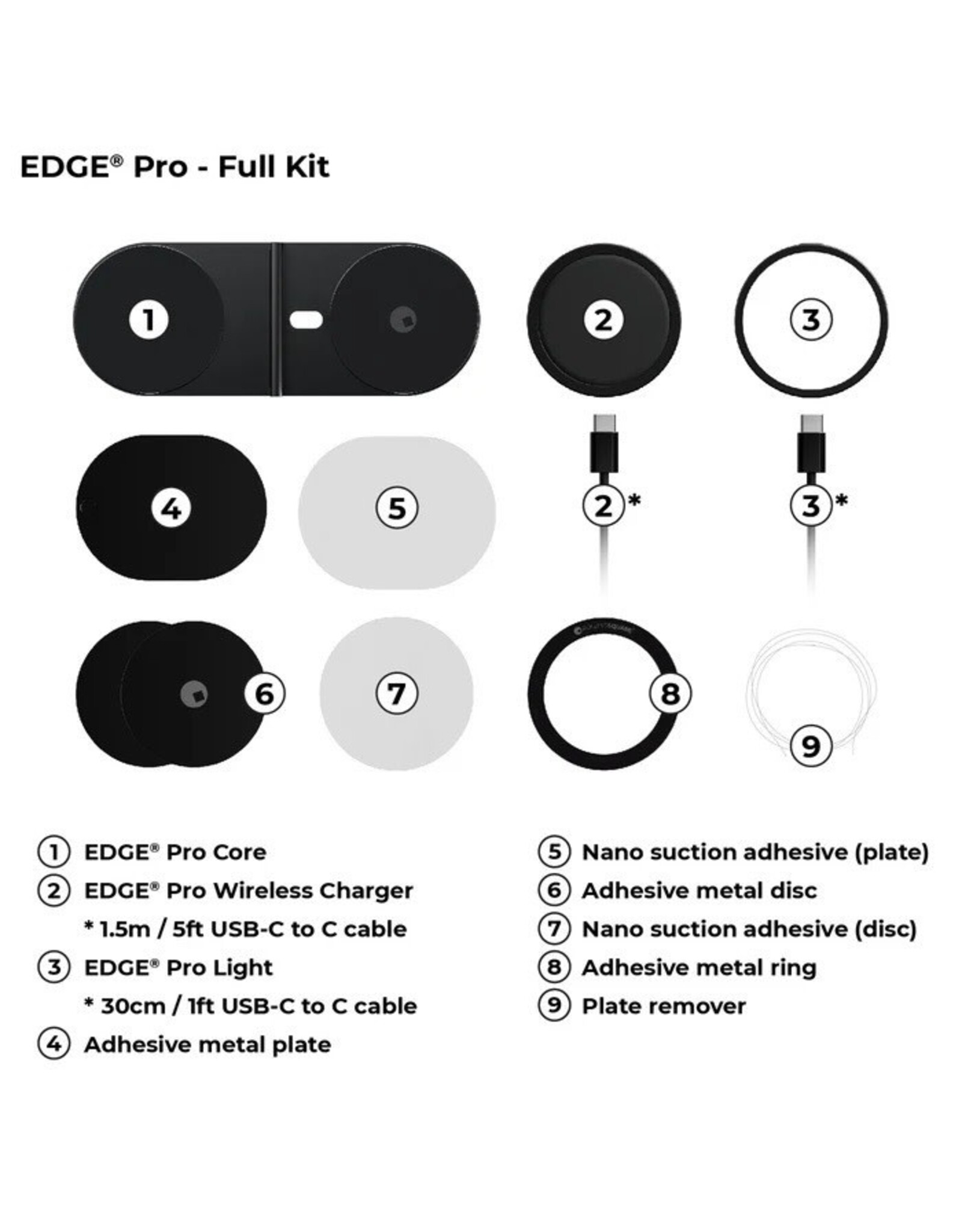 Rolling Square EDGE Pro Full Kit MagSafe Modular Kit Includes Edge Pro 15W Wireless Charger and Edge Pro Light