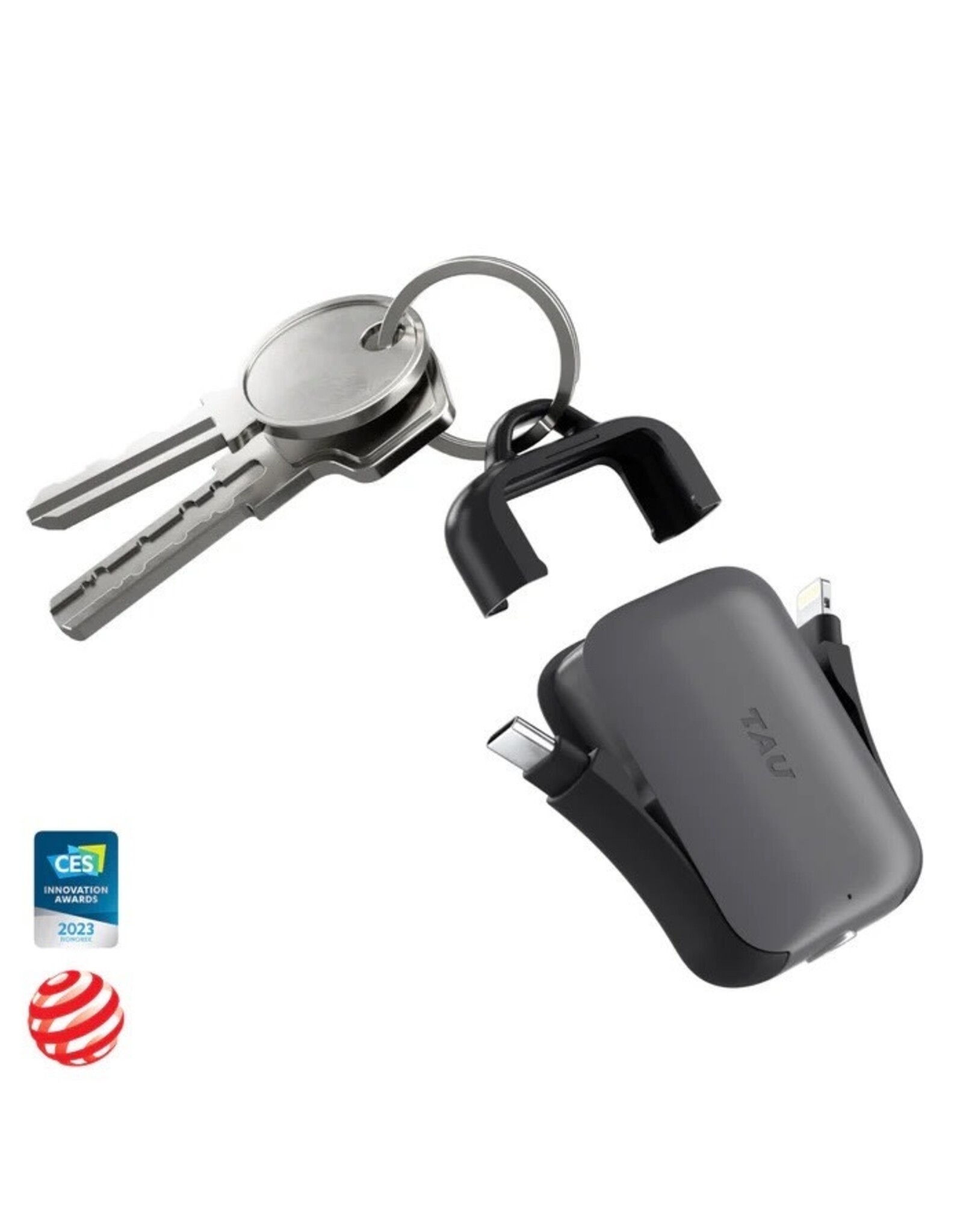 Rolling Square Tau 2 3-in-1 Keyring Powerbank 2000mAh - Charcoal Black