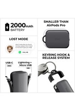 Rolling Square Tau 2 3-in-1 Keyring Powerbank 2000mAh - Charcoal Black