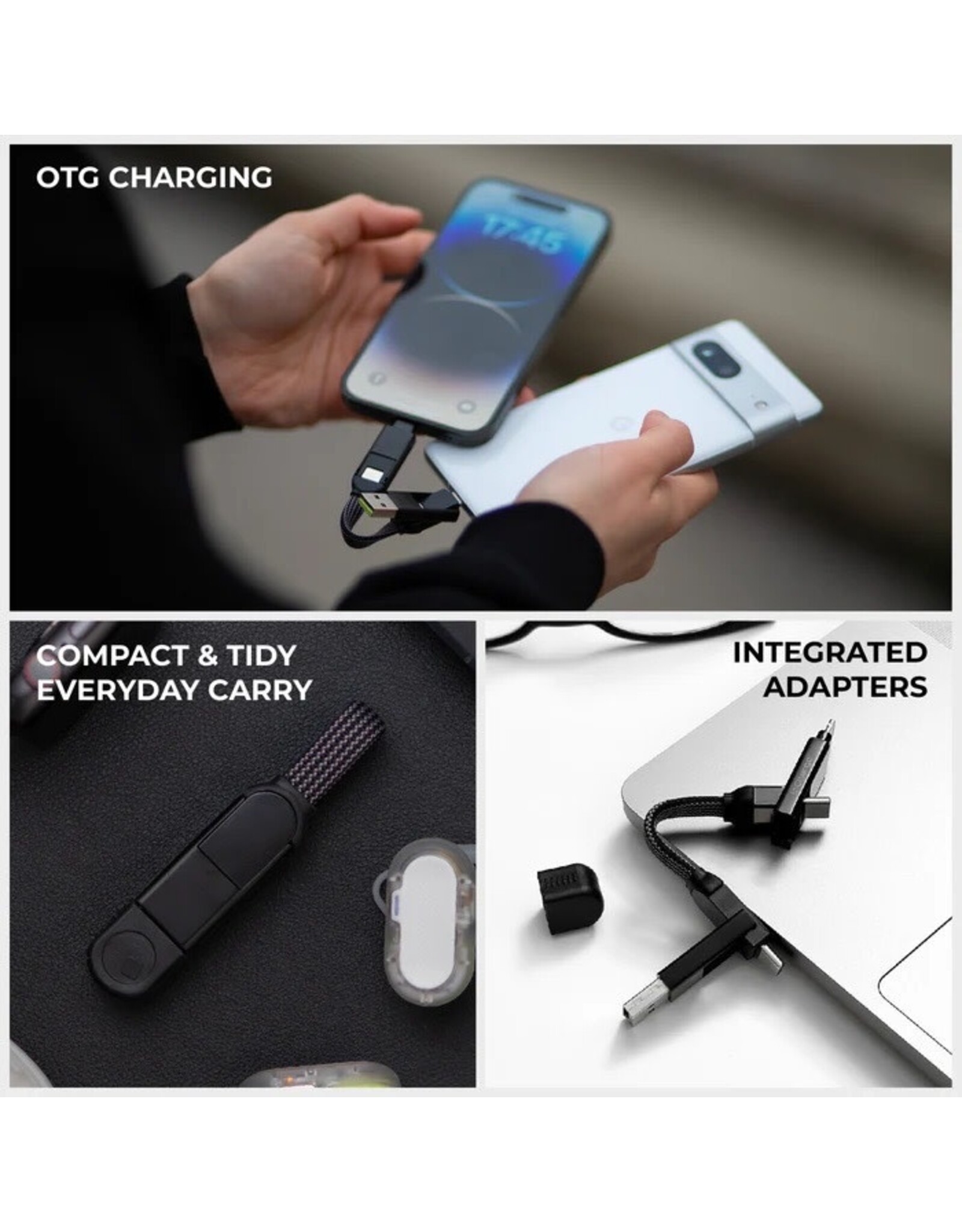 Rolling Square Rolling Square inCharge X 100W 6-in-1 Keyring Cable - Lava Black