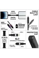 Rolling Square Rolling Square inCharge X 100W 6-in-1 Keyring Cable - Lava Black