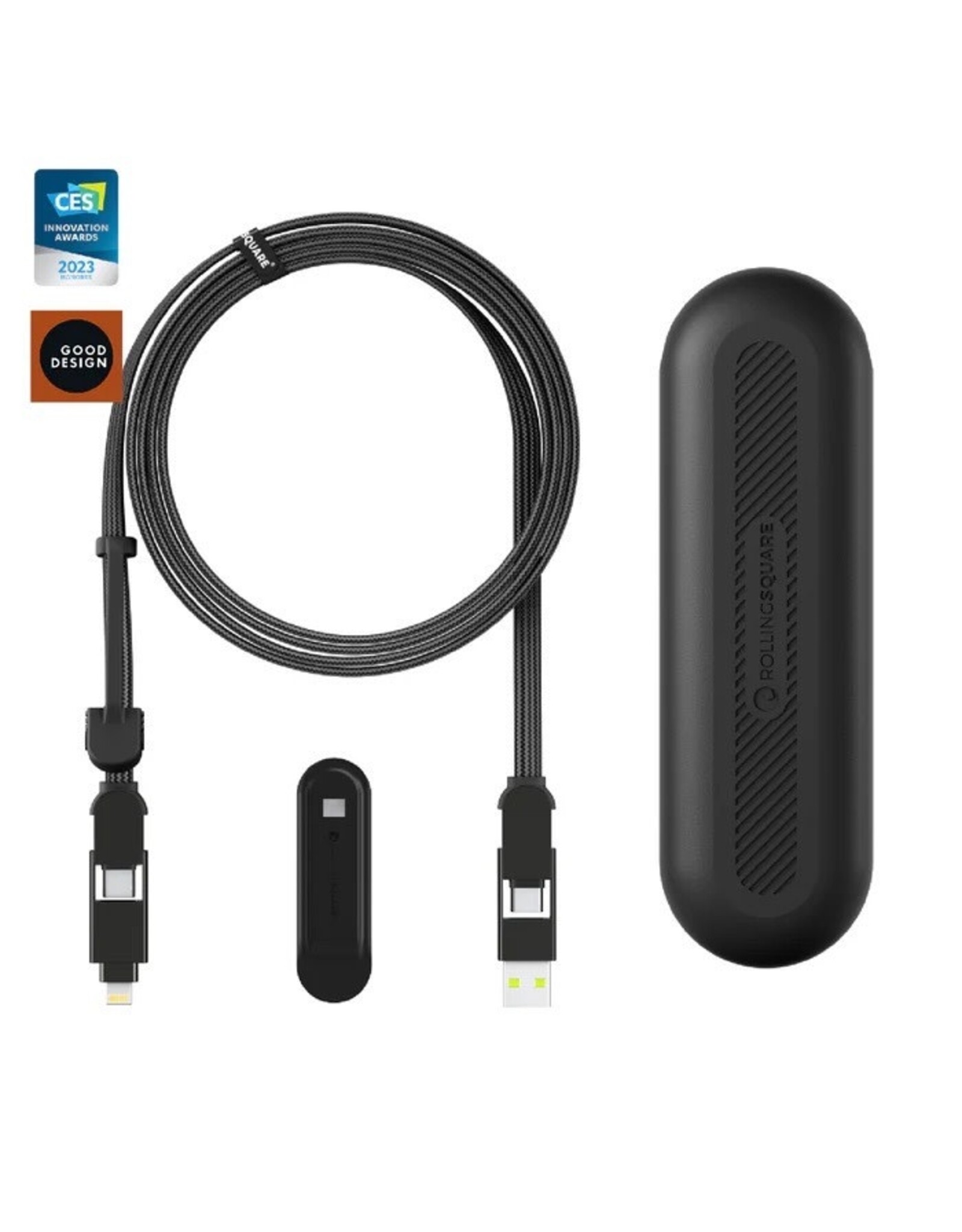 Rolling Square Rolling Square inCharge XL 100W 6-in-1 Travel Charging Cable - 2m - Urban Black