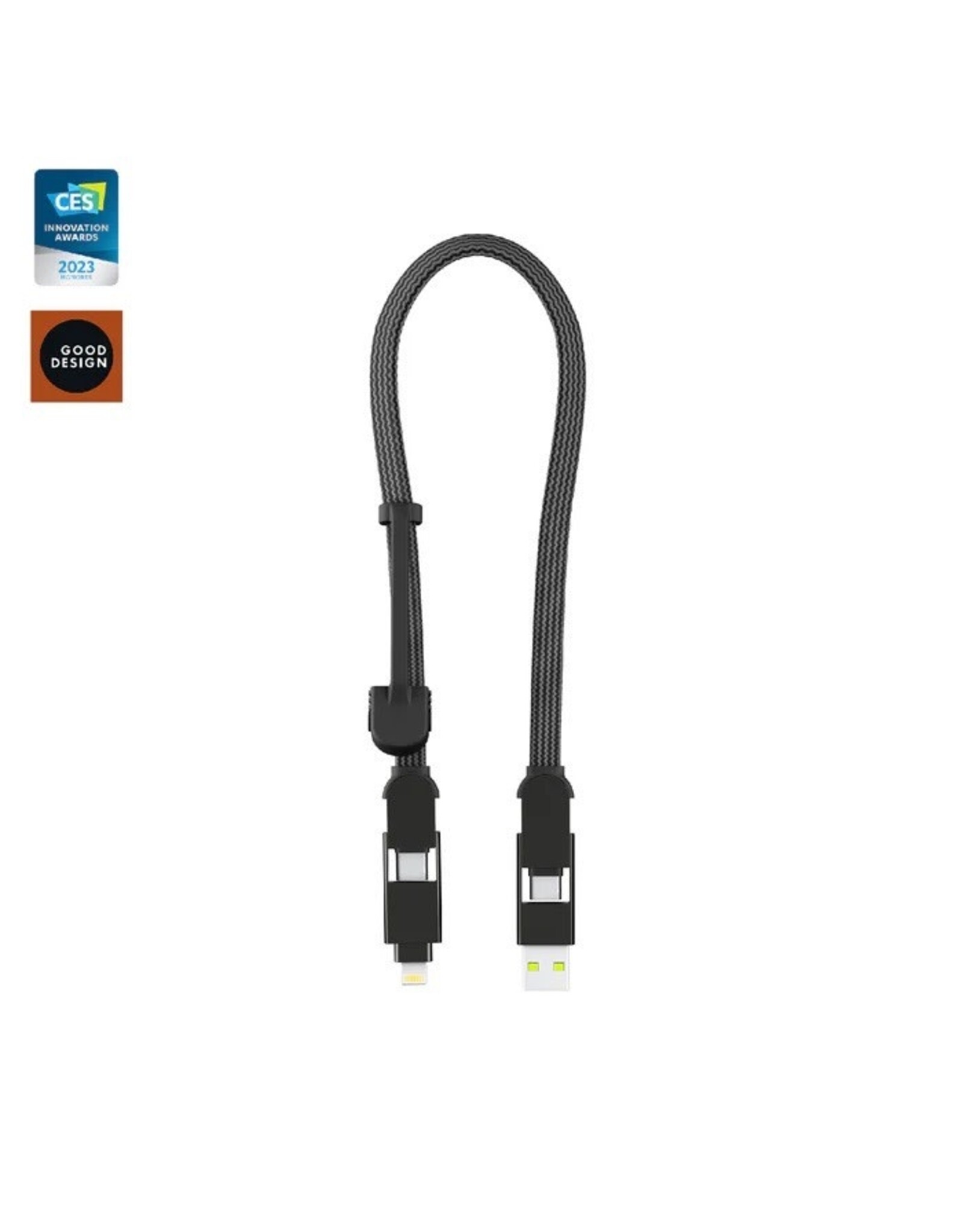 Rolling Square Rolling Square inCharge XL 100W 6-in-1 Travel Charging Cable - 30cm - Urban Black