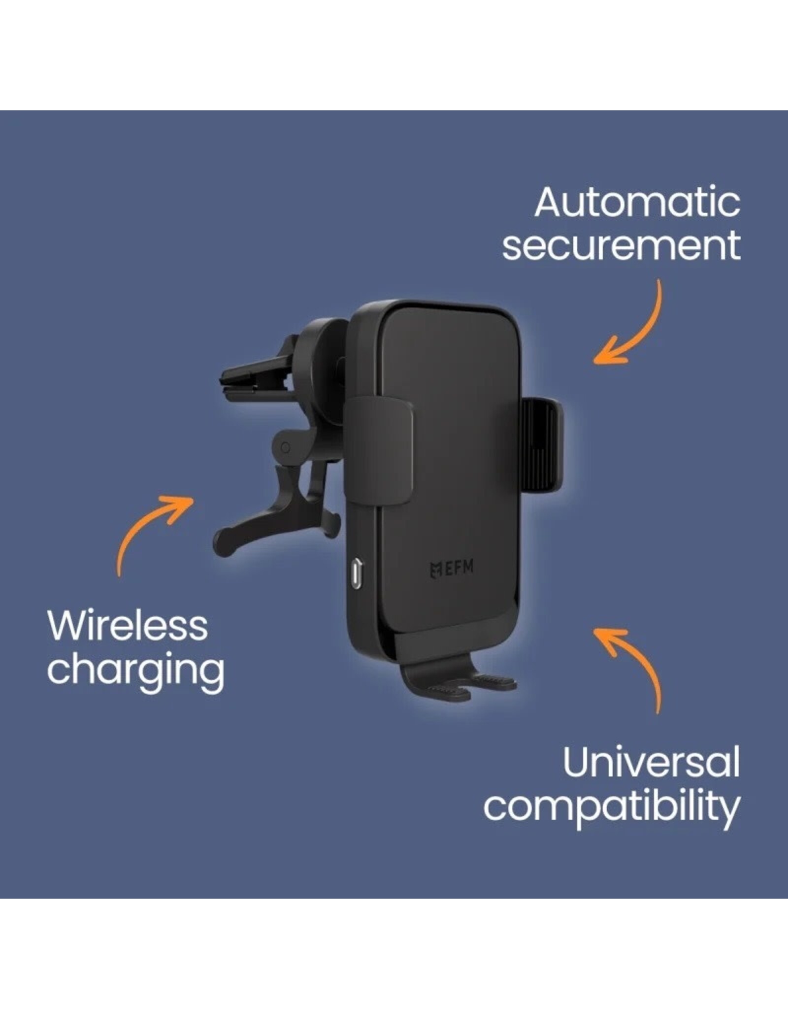 EFM EFM Dual-Coil Wireless Dash/Vent Mount Car Charger with 20W Car Charger