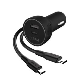 EFM EFM 57W Dual Port USB-A USB-C  Car Charger with Type C to Type C Cable