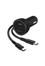 EFM EFM 57W Dual Port USB-A USB-C  Car Charger with Type C to Type C Cable