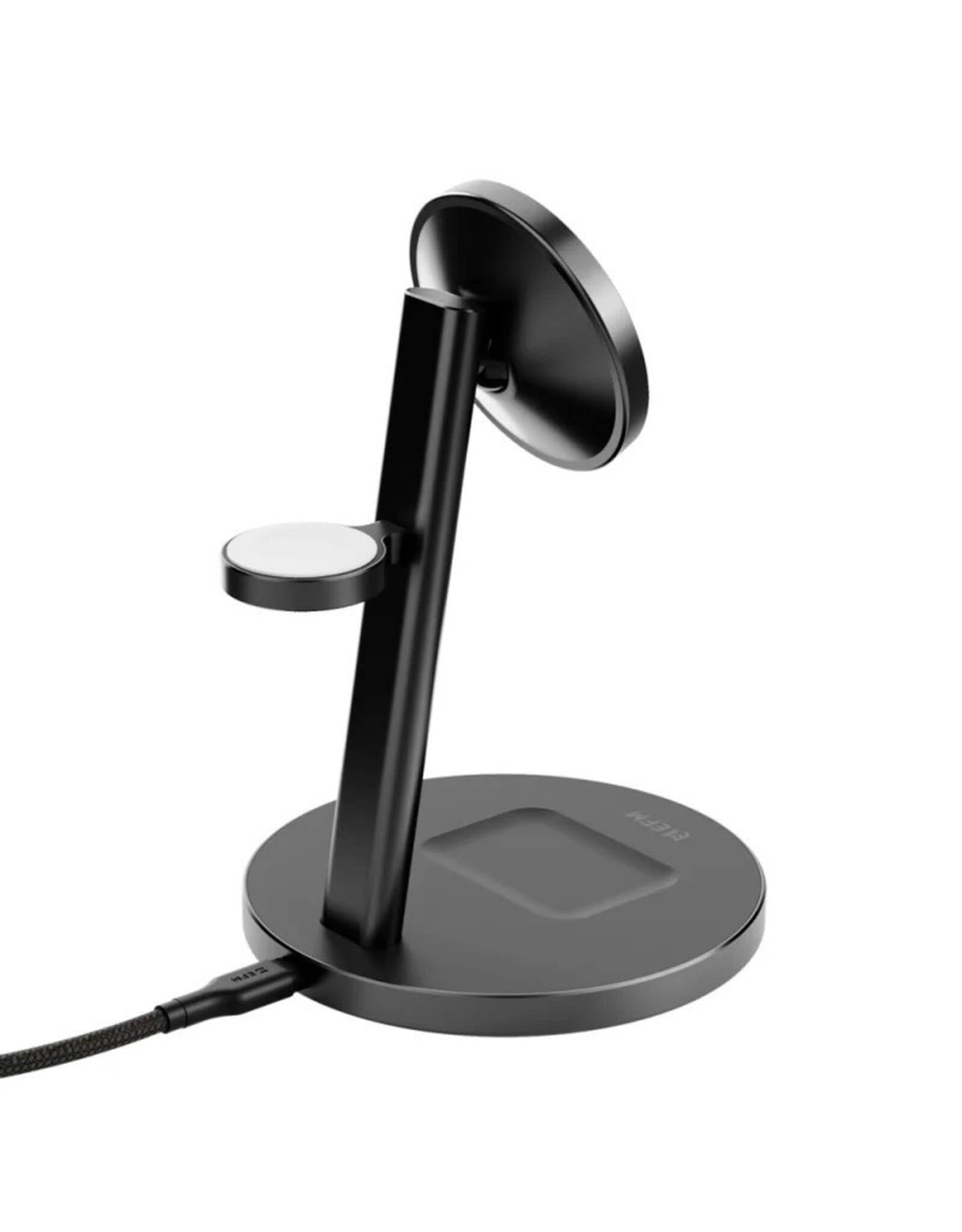 EFM EFM Qi2 Trio Wireless Charge Stand With 5w MFi Apple Watch Charge Pad with 30W power supply - Black
