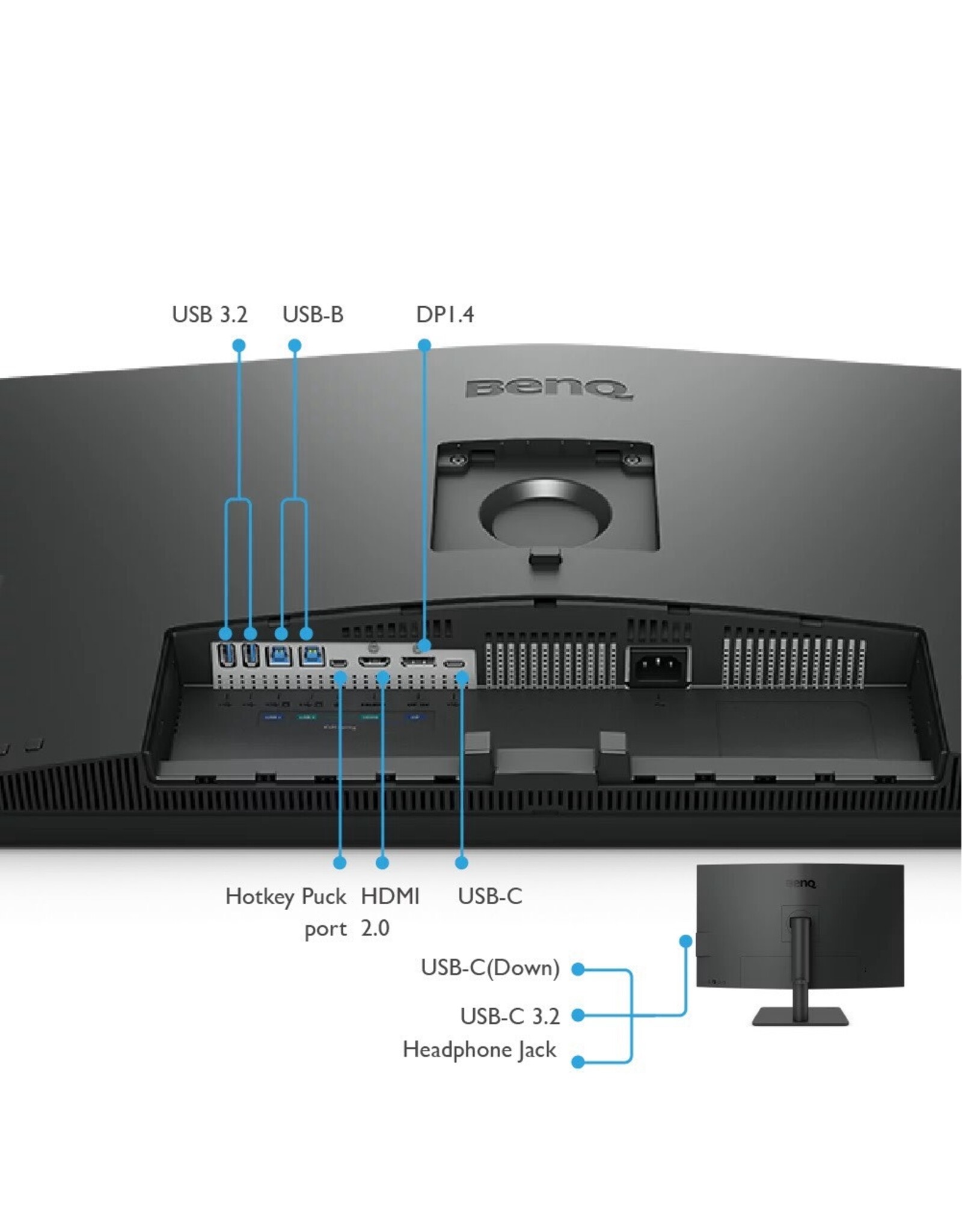 Benq BENQ PD3205U 32" 4K UHD sRGB USB-C Designer Monitor - 3840 x 2160 - 5 ms - Speakers - DVI - HDMI - DisplayPort - USB Hub, KVM Switch