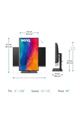 Benq BENQ PD2706U 27" 4K UHD 95% P3 HDR400 USB-C Designer Monitor - 3840 x 2160 - 5 ms - Speakers - HDMI - DisplayPort - USB Hub, KVM Switch