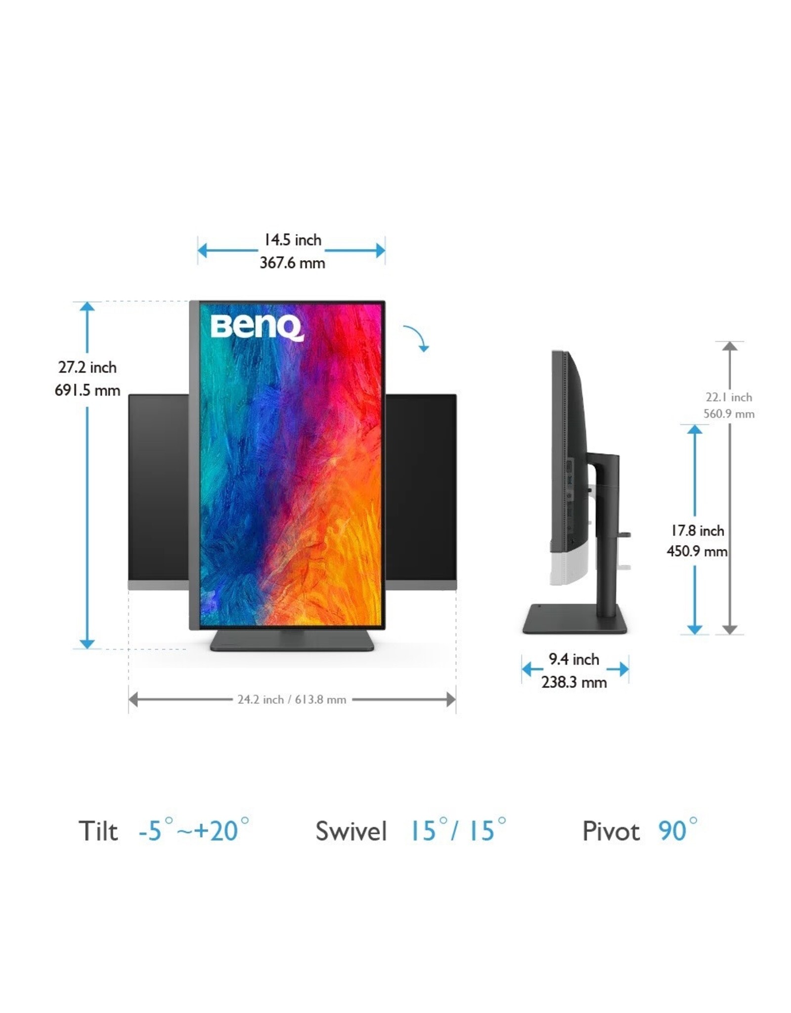 Benq BENQ PD2706U 27" 4K UHD 95% P3 HDR400 USB-C Designer Monitor - 3840 x 2160 - 5 ms - Speakers - HDMI - DisplayPort - USB Hub, KVM Switch