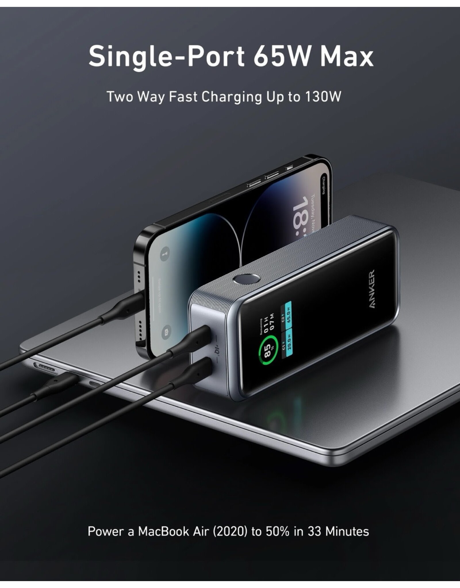 Anker Anker Prime 12,000mAh Power Bank (130W) - Black