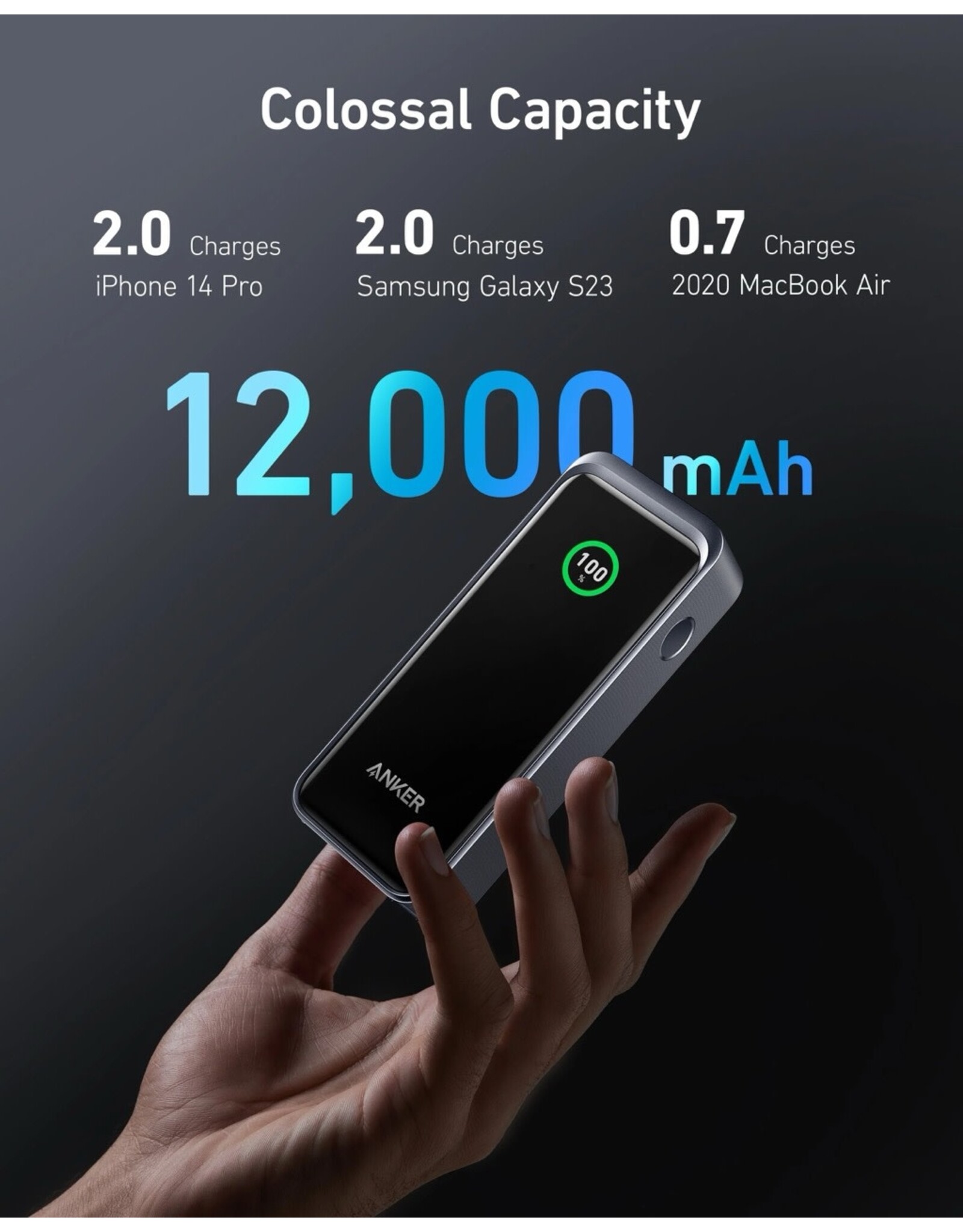 Anker Anker Prime 12,000mAh Power Bank (130W) - Black