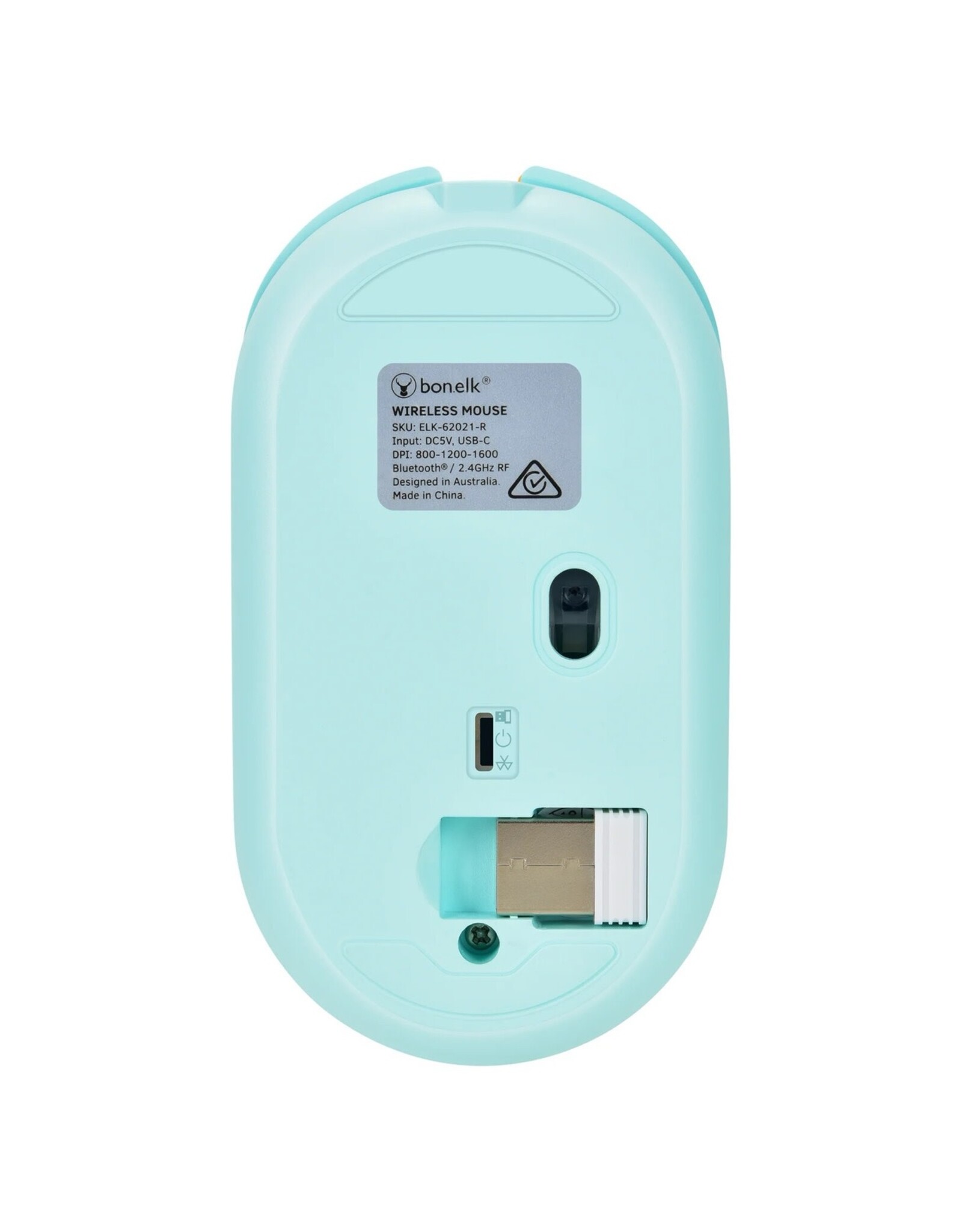 Bon.elk Bon.elk Bluetooth/Wireless RGB 4D Mouse, 1200DPI, USB-C, M-270 - Teal