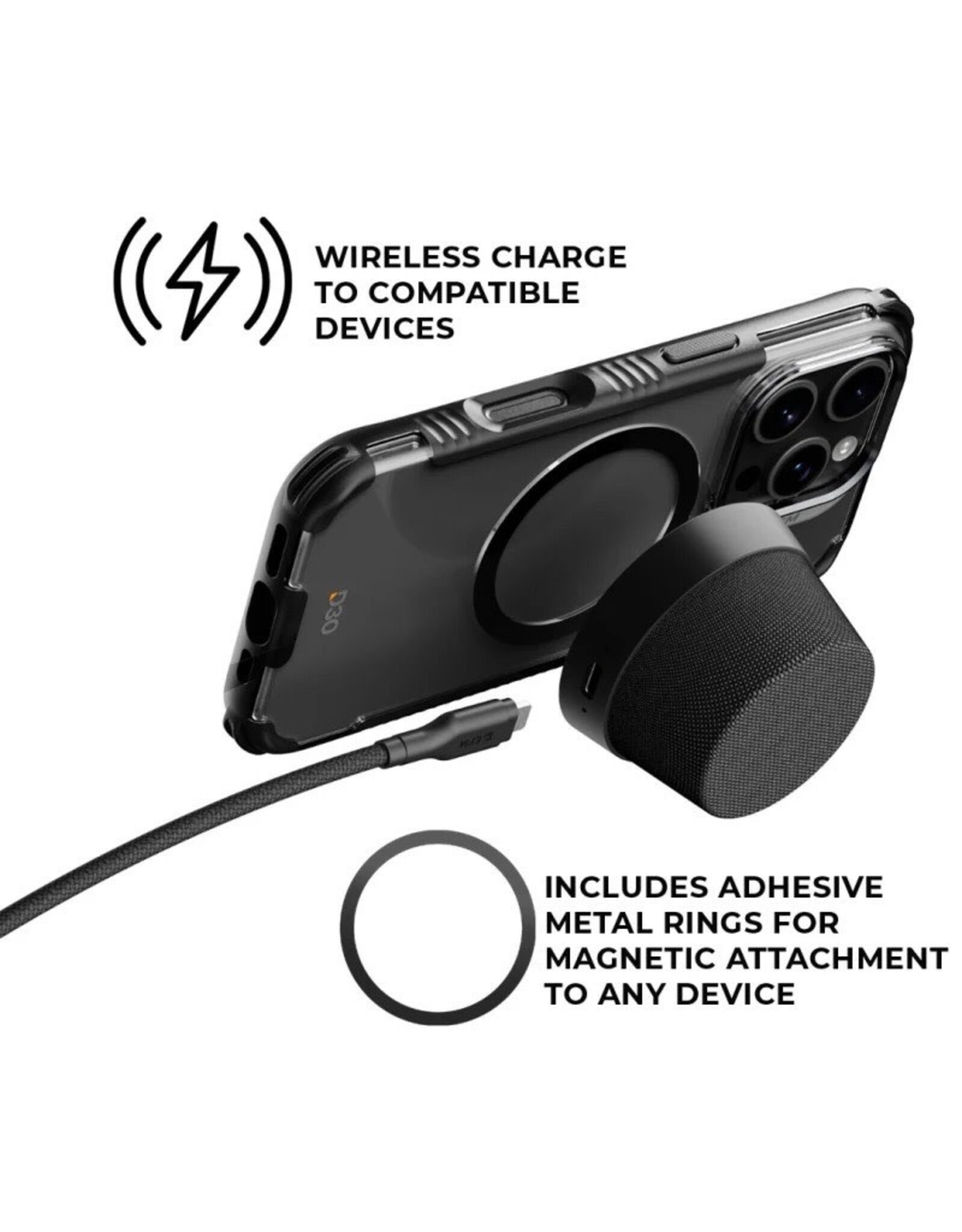 EFM EFM Cloudbreak Mag Pro Bluetooth Speaker with MagSafe Compatibility and 10W Wireless Charging - Charcoal