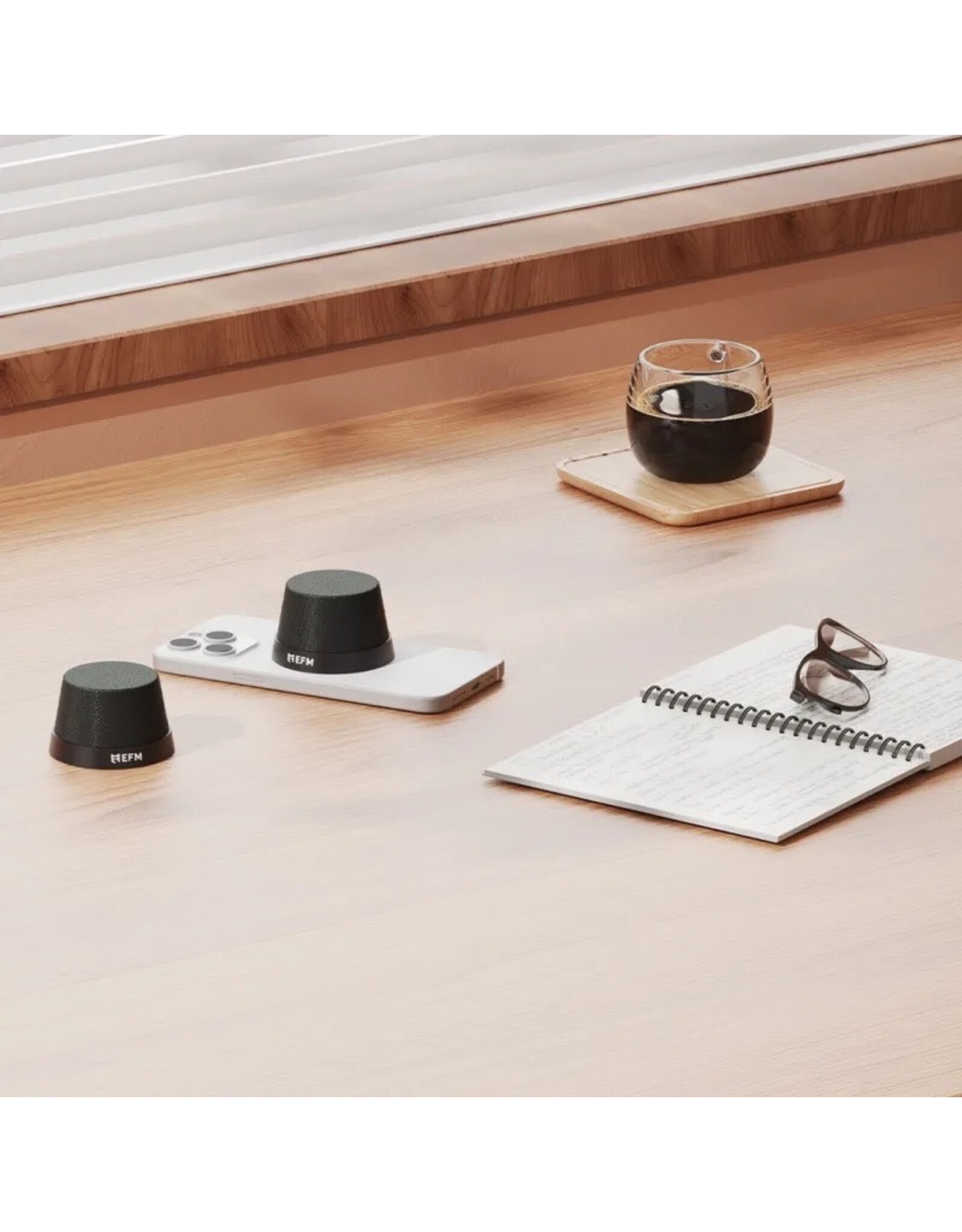 EFM EFM Cloudbreak Mag Bluetooth Speakers - Twin Pack - with MagSafe Compatibility - Black