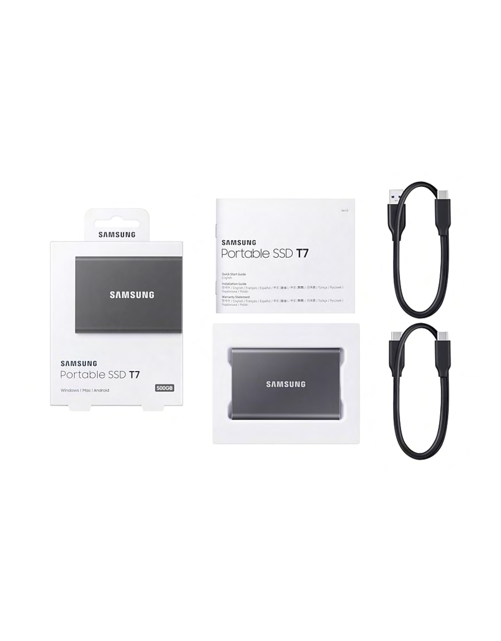 Samsung Samsung Portable SSD T7 1TB Titan Gray USB-C USB 3.2 Gen.2