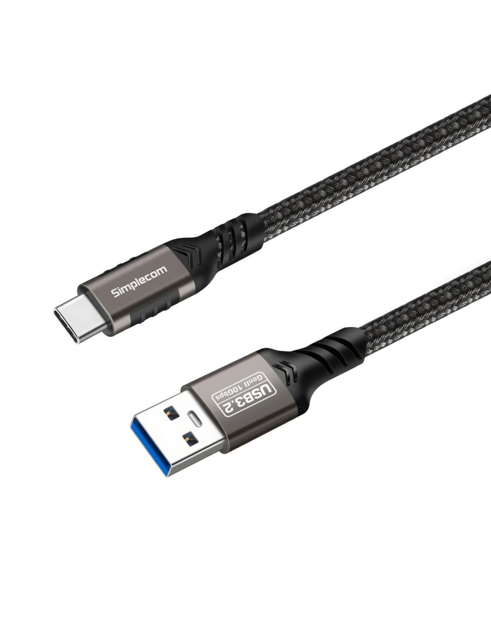 Simplecom Simplecom USB-A to USB-C Data and Charging Cable USB 3.2 Gen2 10Gbps - 1M