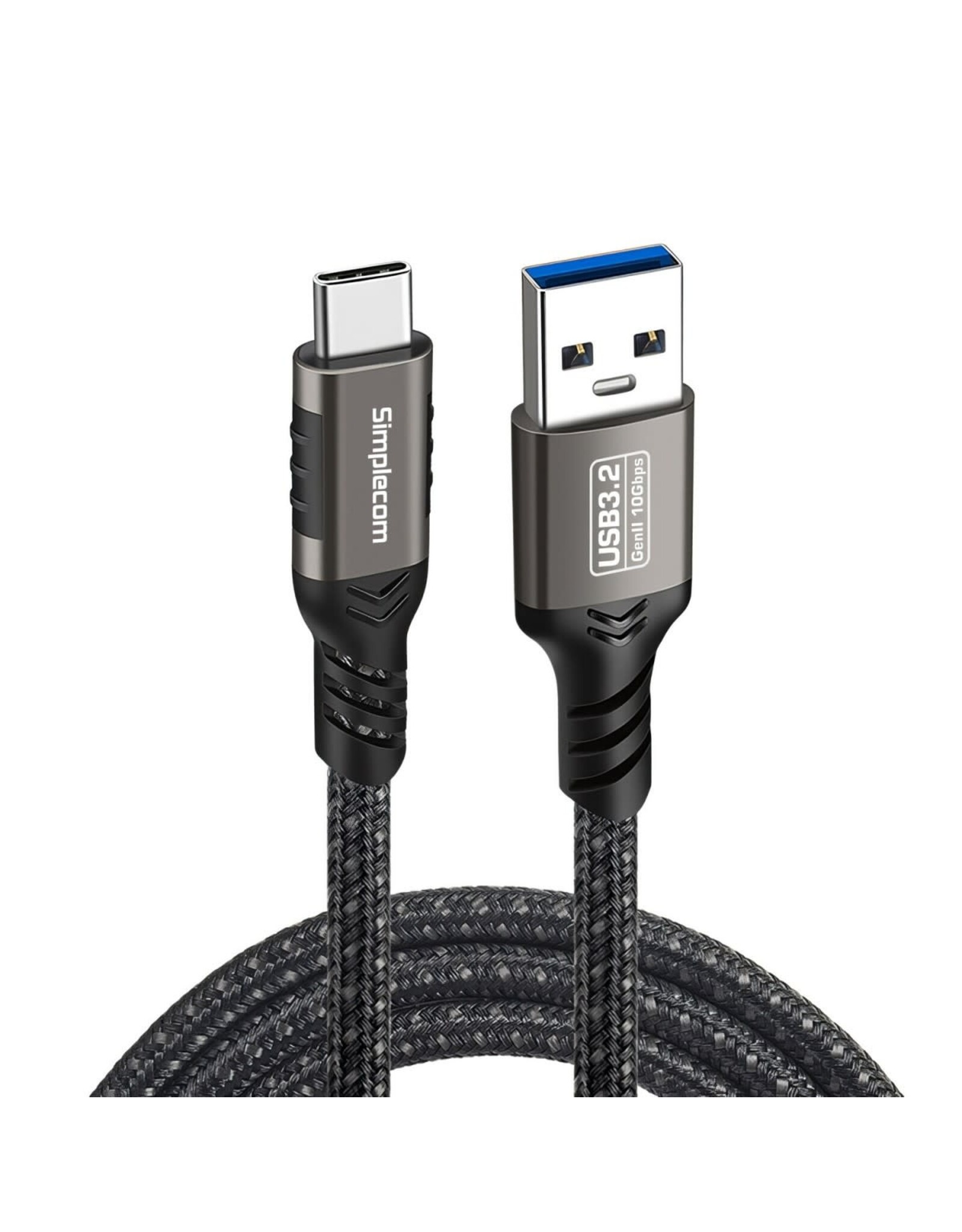 Simplecom Simplecom USB-A to USB-C Data and Charging Cable USB 3.2 Gen2 10Gbps - 1M