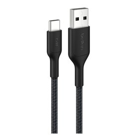 Belkin Belkin BoostCharge Pro Braided USB-A to USB-C Cable 15W, 3.3ft/1m - Black