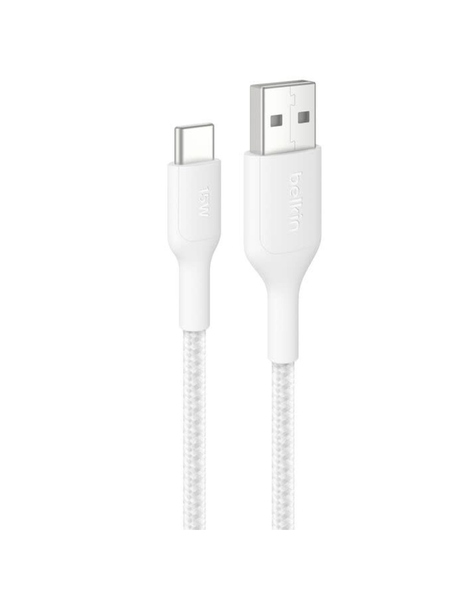 Belkin Belkin BoostCharge Pro Braided USB-A to USB-C Cable 15W, 3.3ft/1m - White