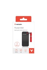 Verbatim Verbatim 1TB Pocket SSD USB 3.2 Gen 2. Compact, Rugged. Ultra Lightweight. (10Gbps) up to 1,000 MB/s - Black/Red