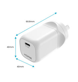 Kore Kore Wall Charger 30W GaN Single USB-C Port - White
