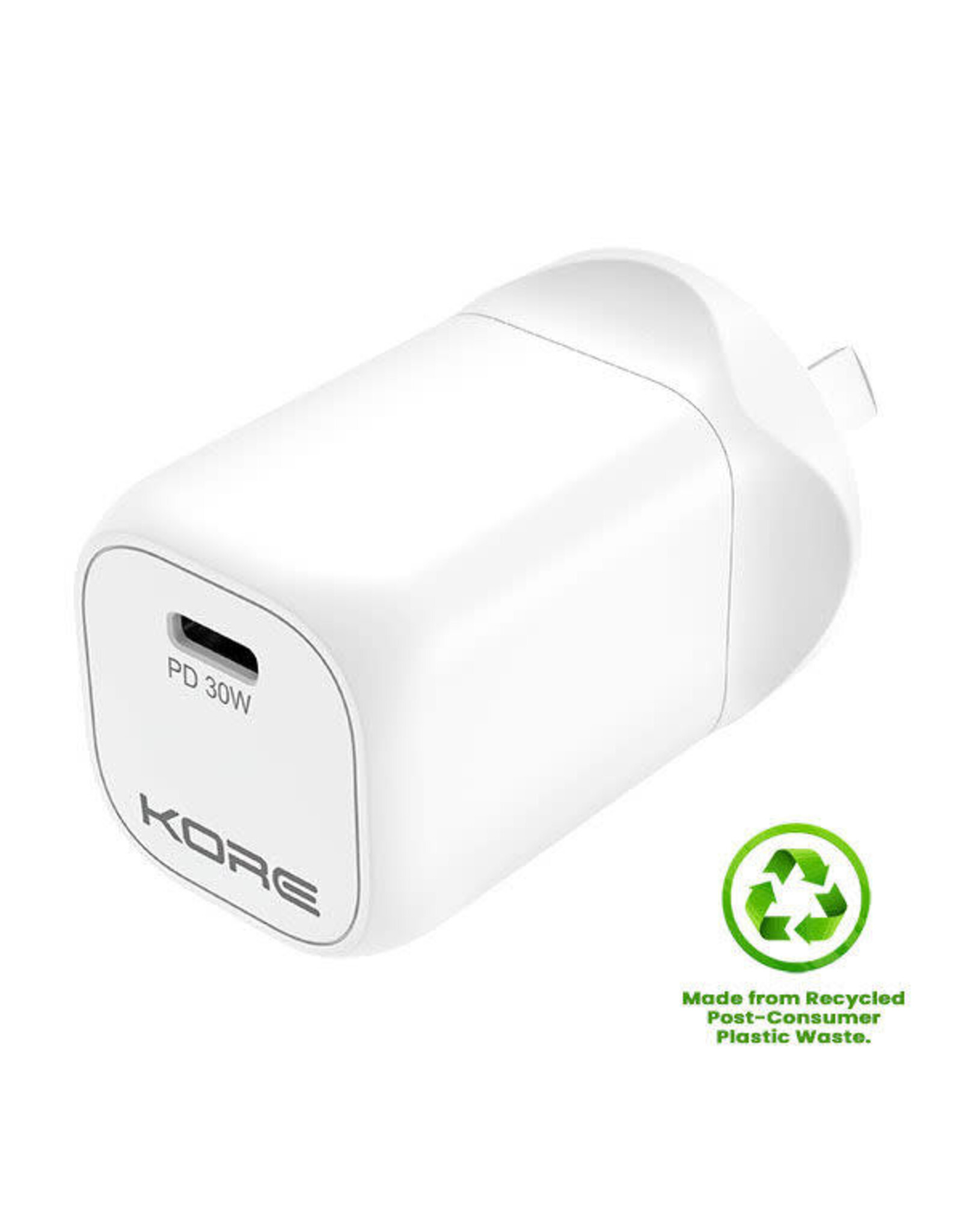Kore Kore Wall Charger 30W GaN Single USB-C Port - White